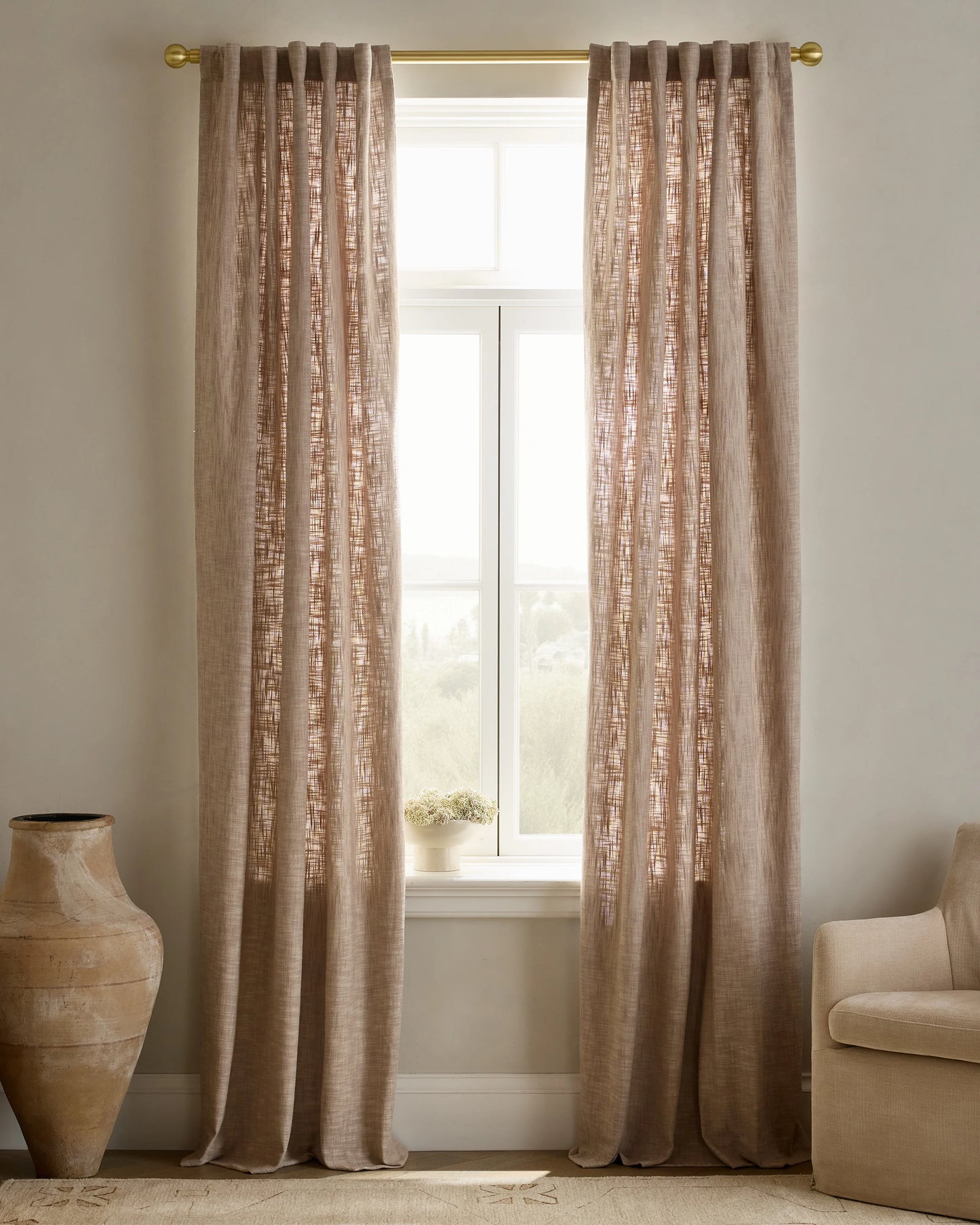 Textured Cotton Curtain - 48x84 / Ivory