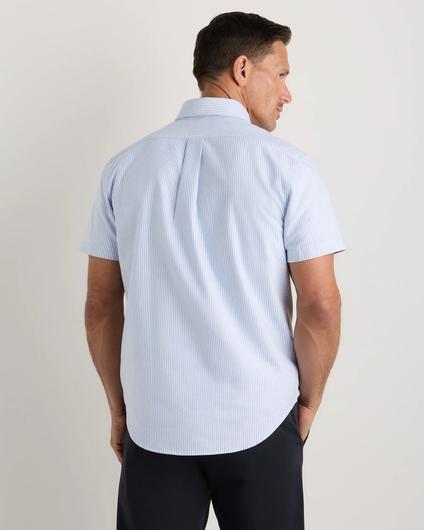 100% Organic Cotton Short Sleeve Oxford Shirt - S / Dark Coal