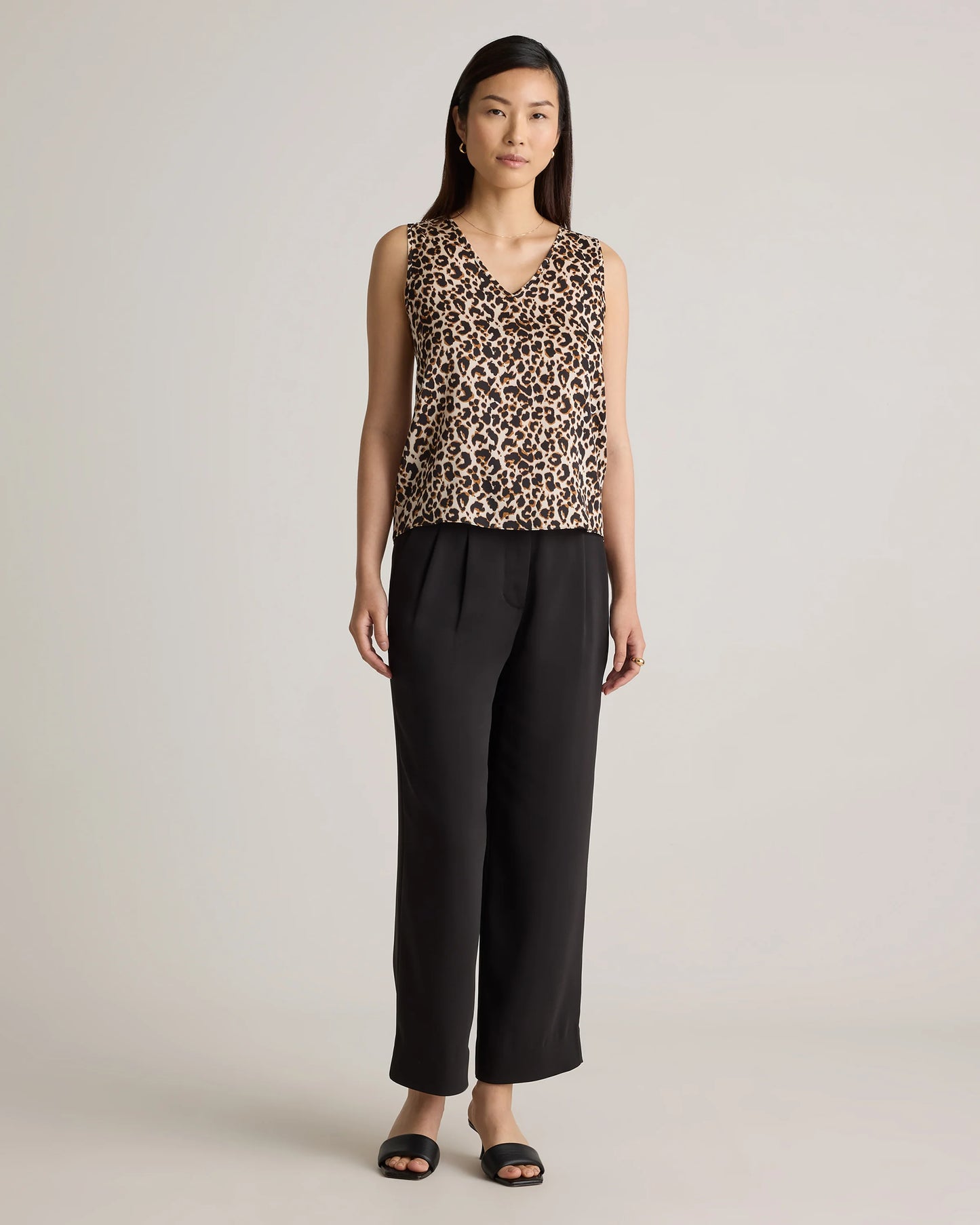 Washable Stretch Silk Tank - XS / Navy