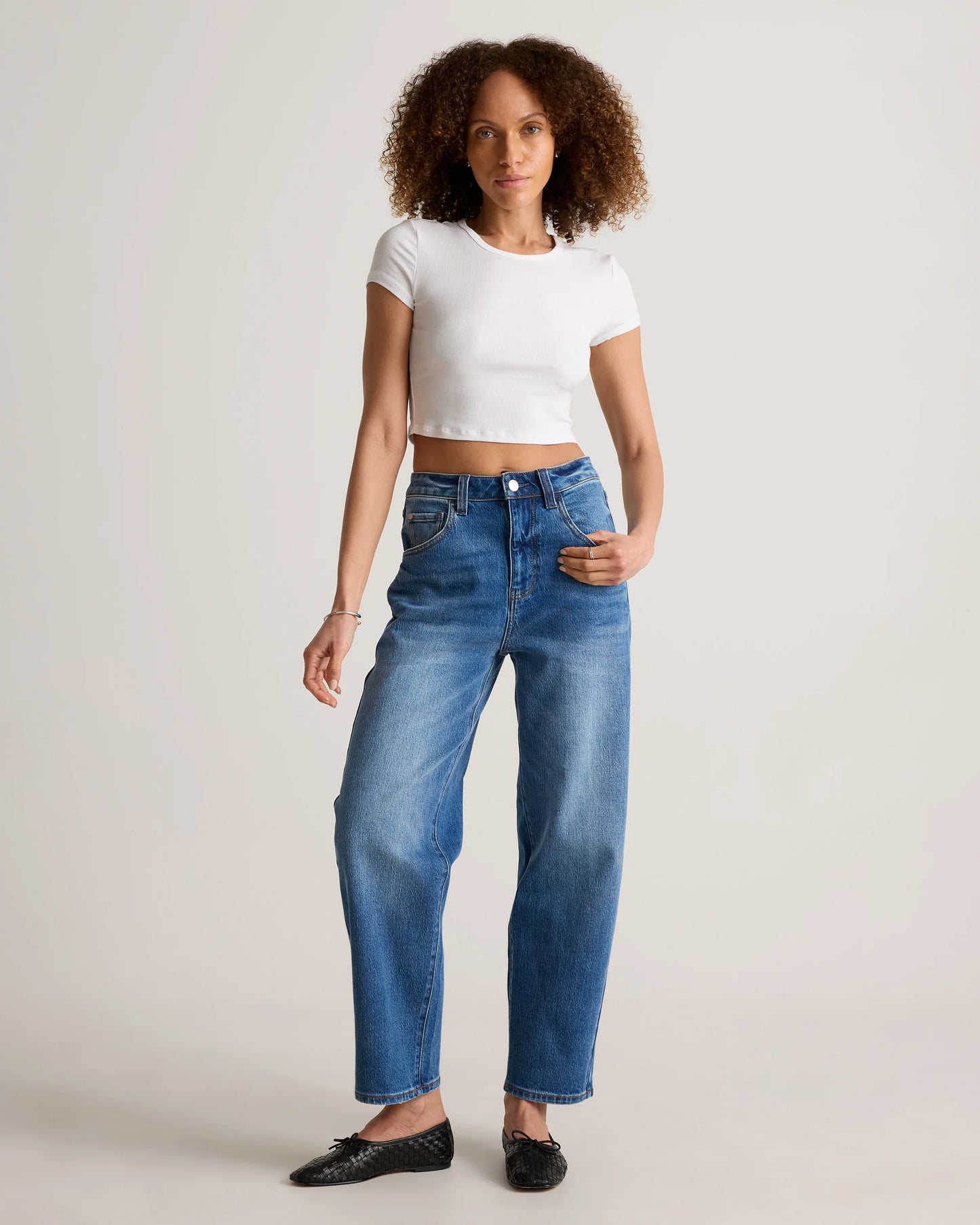 Bella Stretch Barrel Jeans - 24 / Cool Blue