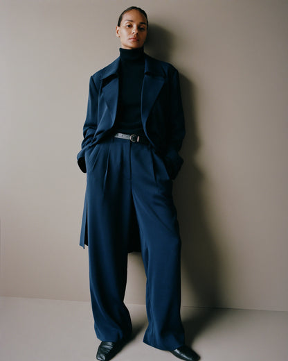 Stretch Crepe Trench Coat - XS / Olive