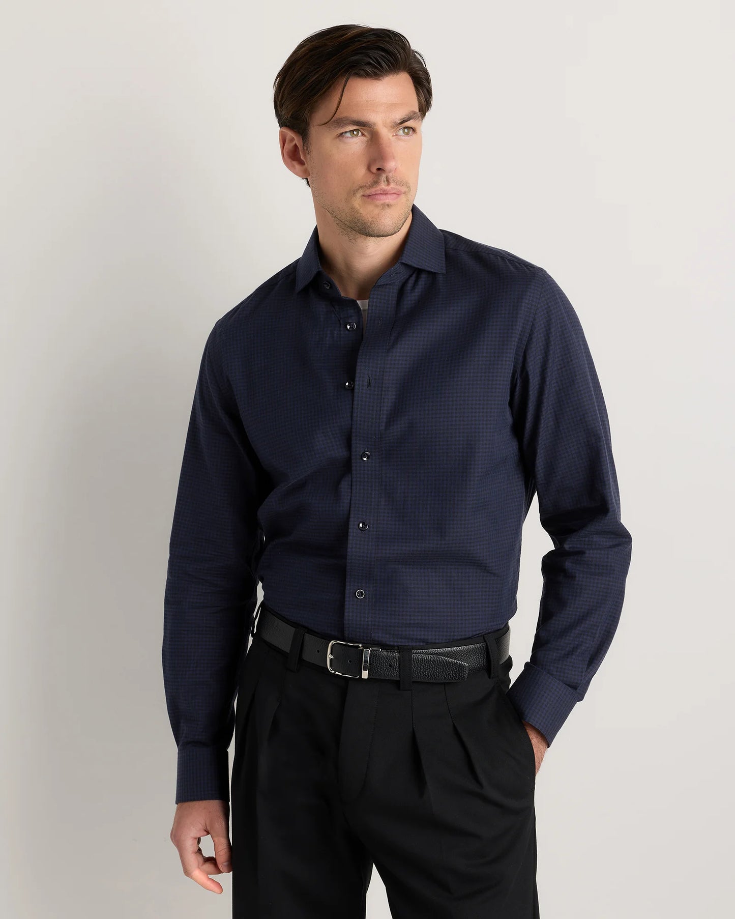 Organic Cotton Cashmere Dress Shirt - XS / Pale Blue