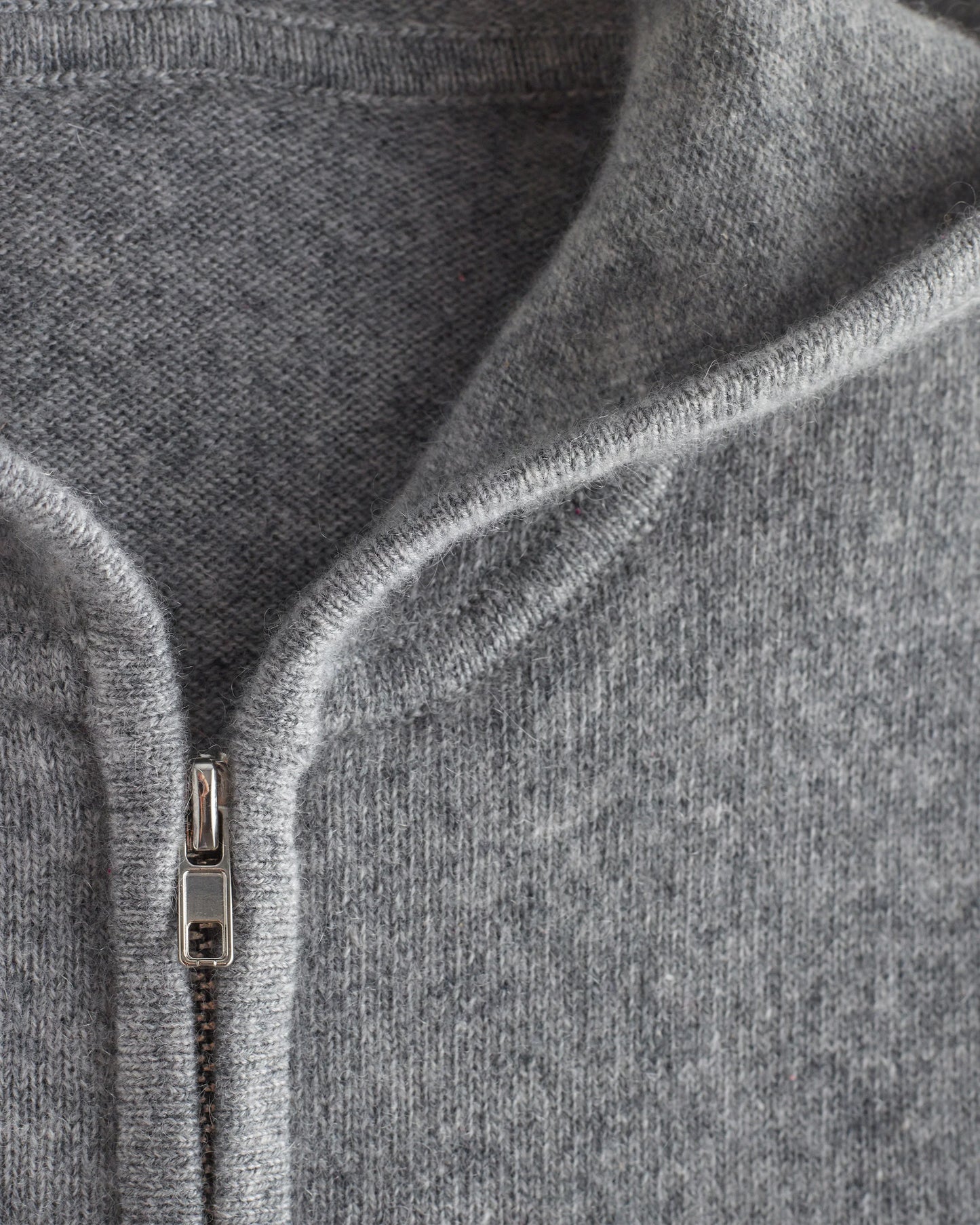 Washable Cashmere Full Zip Hoodie - 6 / Heather Grey