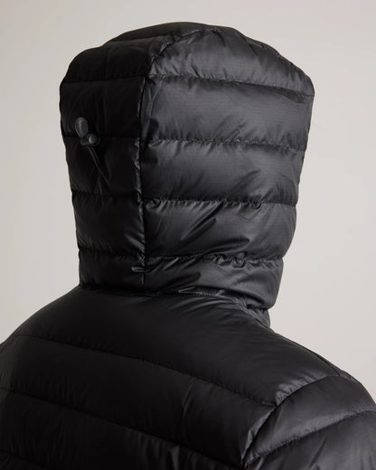 Lightweight Down Packable Puffer Hooded Jacket - S / Black