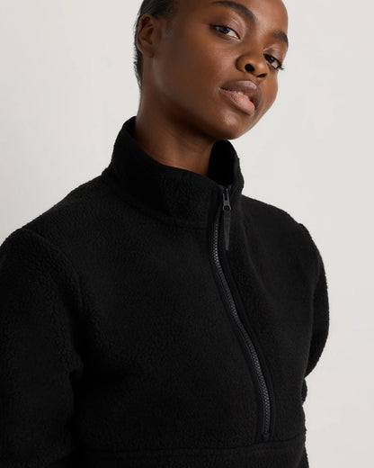 Sherpa Half-Zip Jacket - XS / Deep Navy/Spa Blue