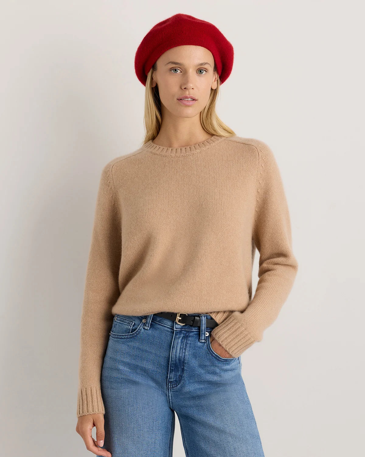 Mongolian Cashmere Beret - One Size / Varsity Red