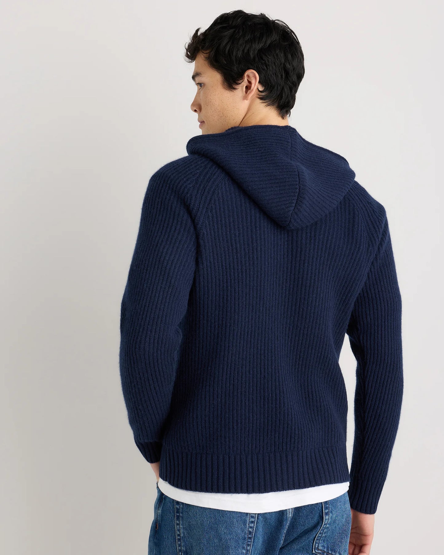 Mongolian Cashmere Fisherman Pullover Hoodie - S / Black