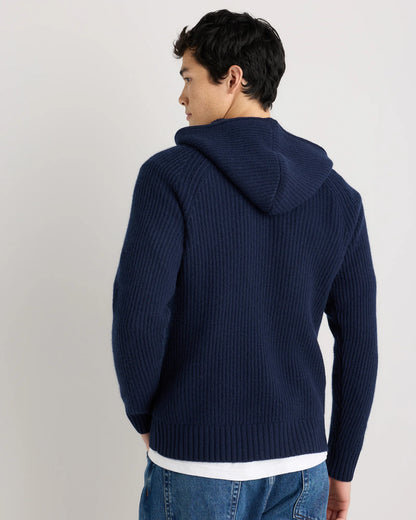 Mongolian Cashmere Fisherman Pullover Hoodie - S / Black
