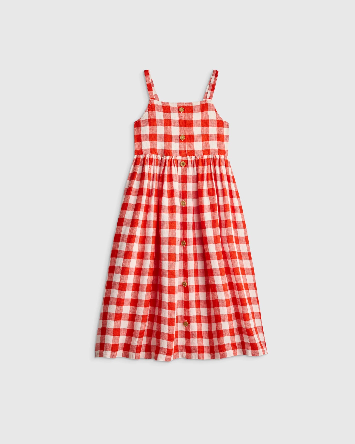 Girls Sleeveless 100% Linen Dress - 6 / Orchid Palms