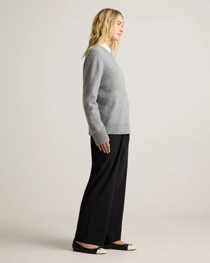 Mongolian Cashmere Oversized Crewneck Sweater - XS / Brown