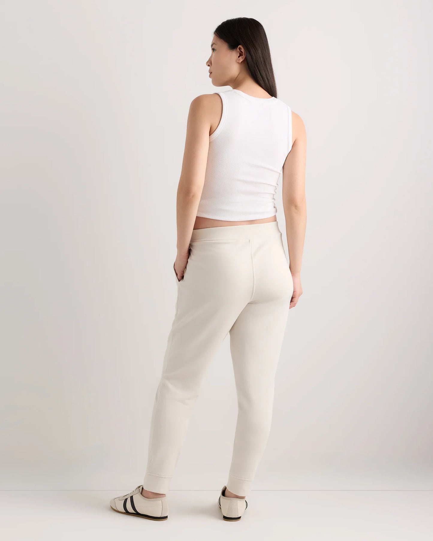 SuperSoft Fleece Maternity Joggers - XS / Off-White