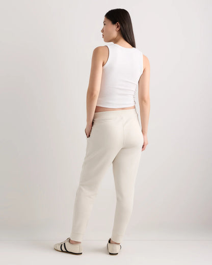 SuperSoft Fleece Maternity Joggers - XS / Off-White