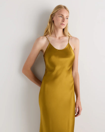 100% Washable Silk Maxi Slip Dress - XS / Cordovan Red Hibiscus