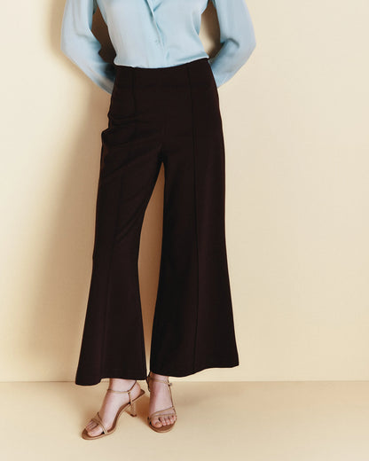 Ultra-Stretch Ponte Super Wide Leg Ankle Pants - XS / Olive