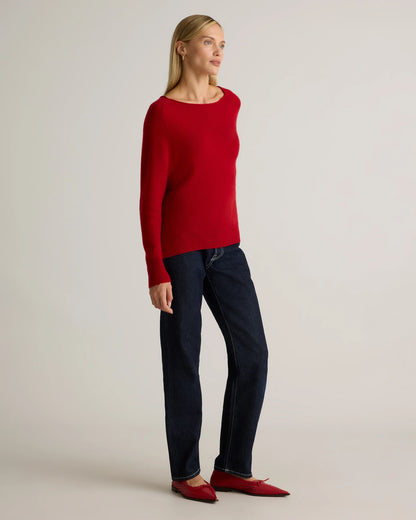Mongolian Cashmere Boatneck Sweater - XS / Black