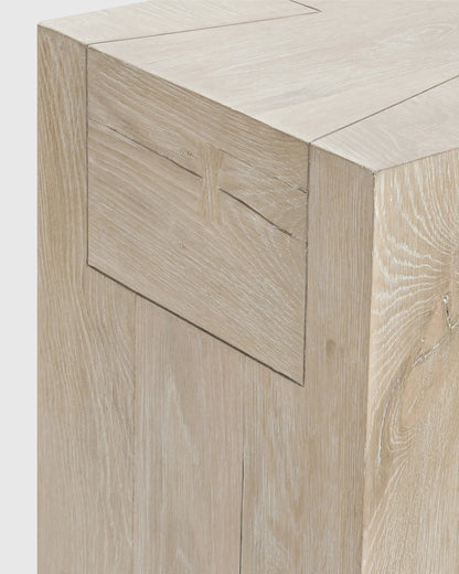 Reclaimed Oak Waterfall Console Table - One Size / Weathered Oak