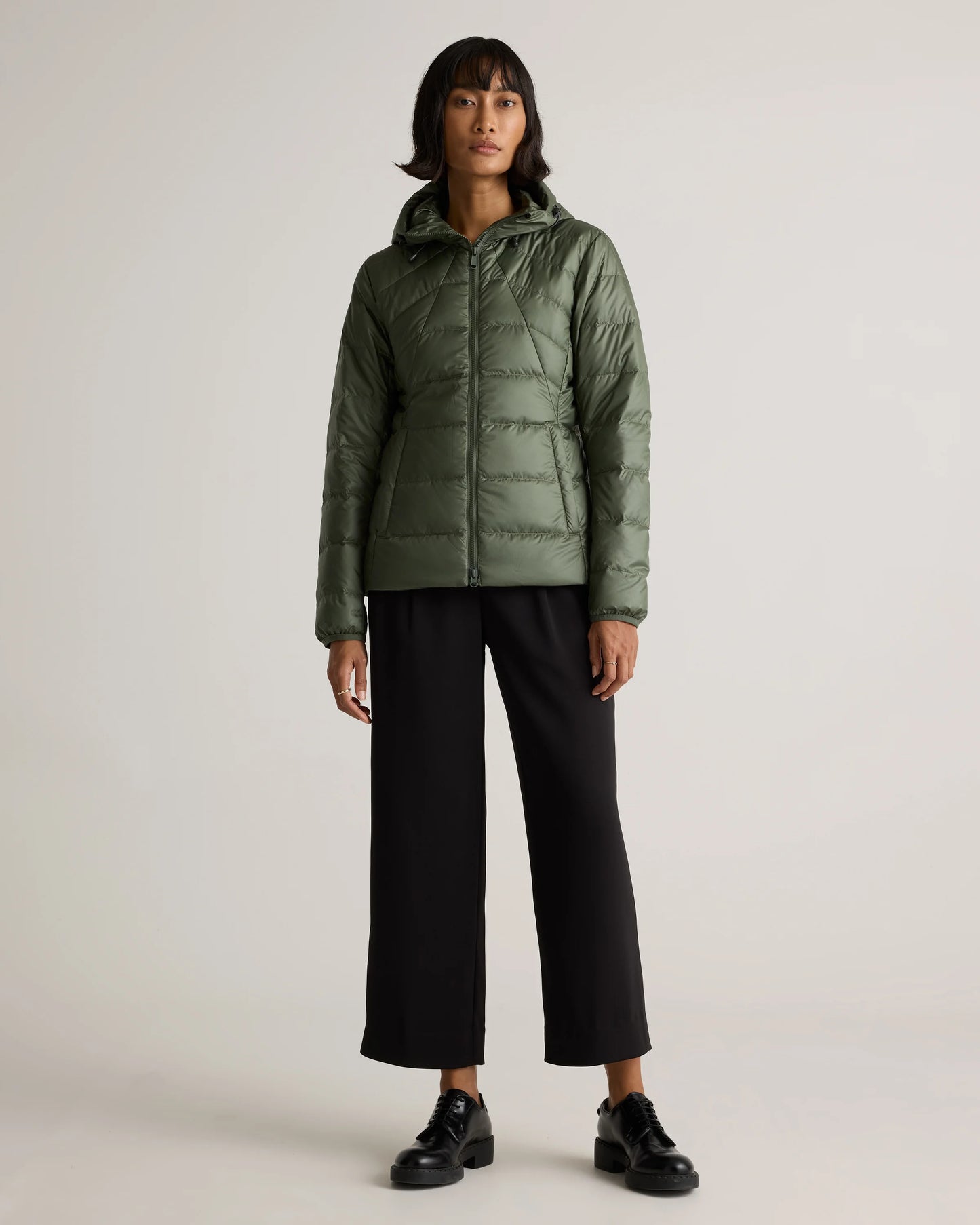 Lightweight Down Packable Puffer Hooded Jacket - XS / Navy