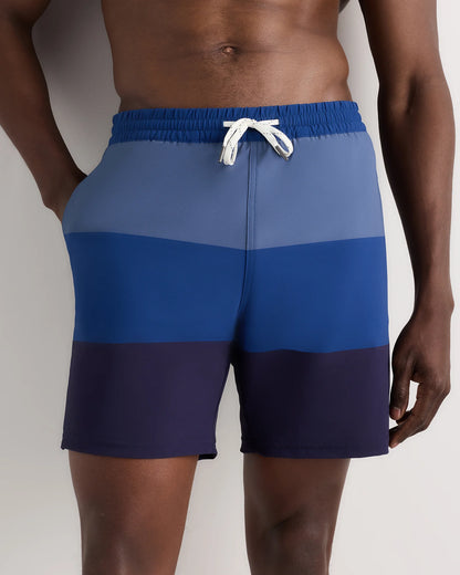 Italian Swim Trunks - 7" - XS / Navy Diamond Geo