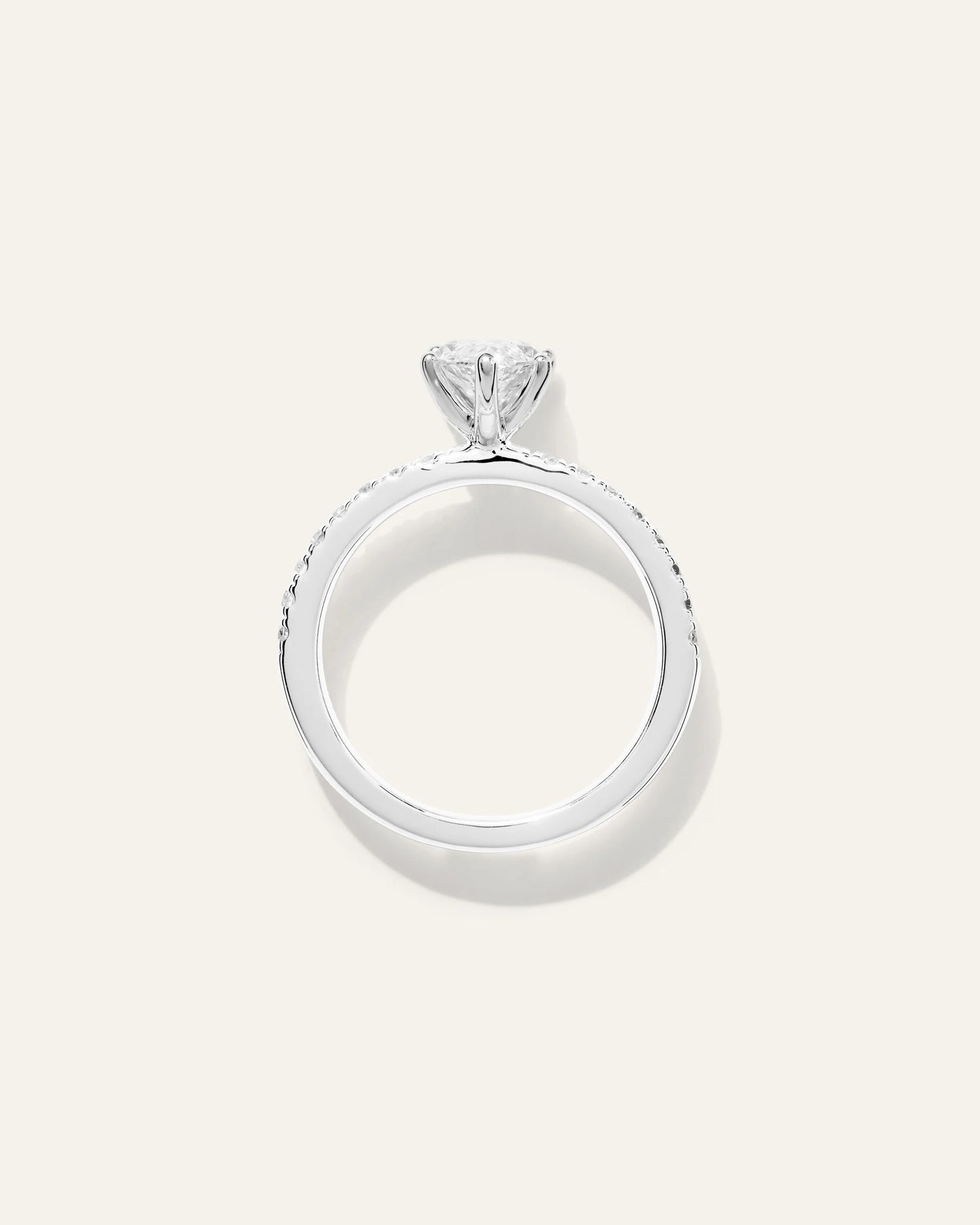 Lab Grown Diamond Marquise Petite Pave Engagement Ring - 1.5ct - 4 / Yellow Gold