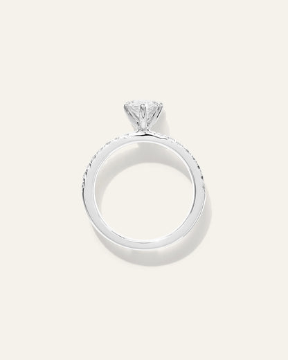 Lab Grown Diamond Marquise Petite Pave Engagement Ring - 1.5ct - 4 / Yellow Gold