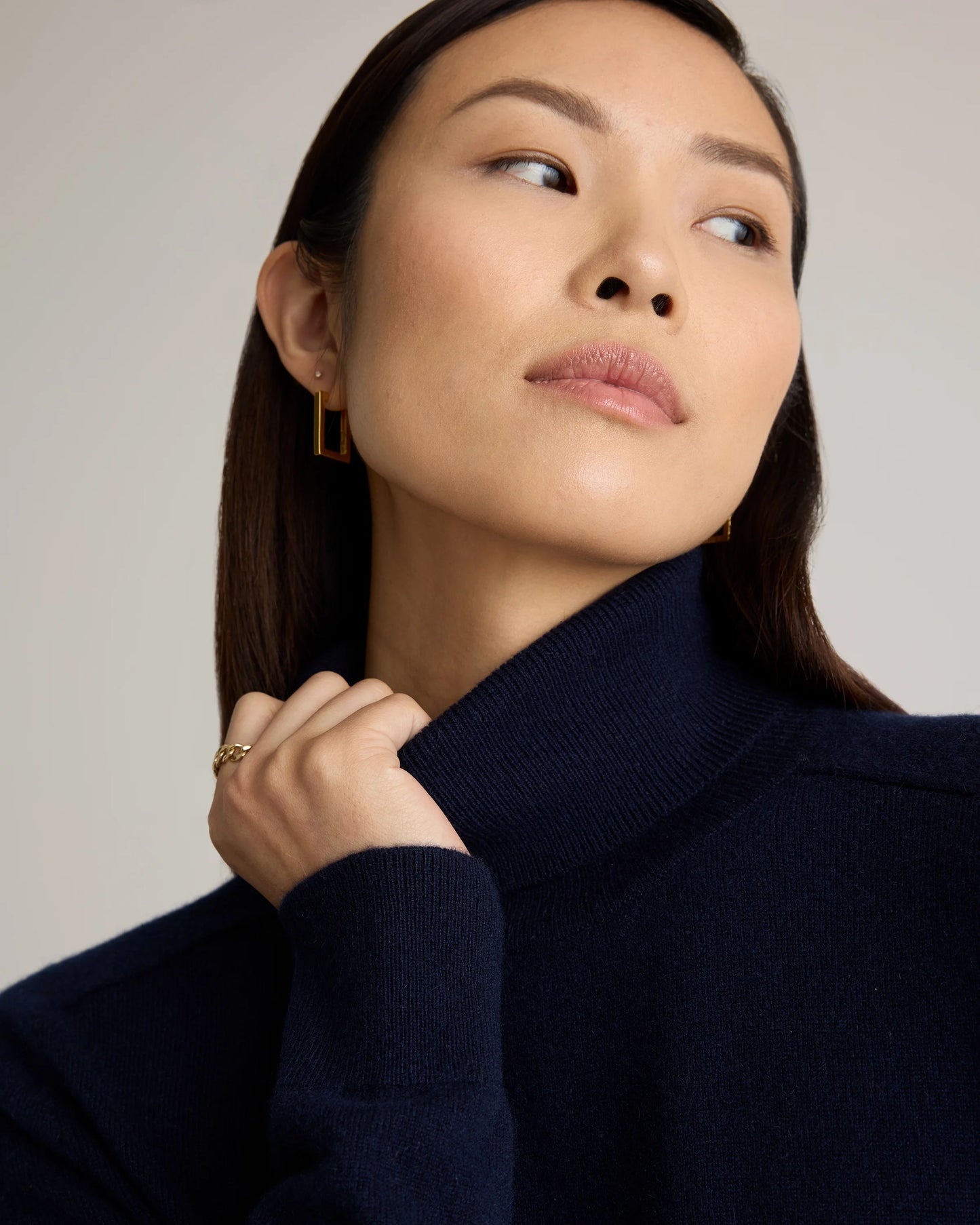 Mongolian Cashmere Turtleneck Sweater - XS / Heather Grey