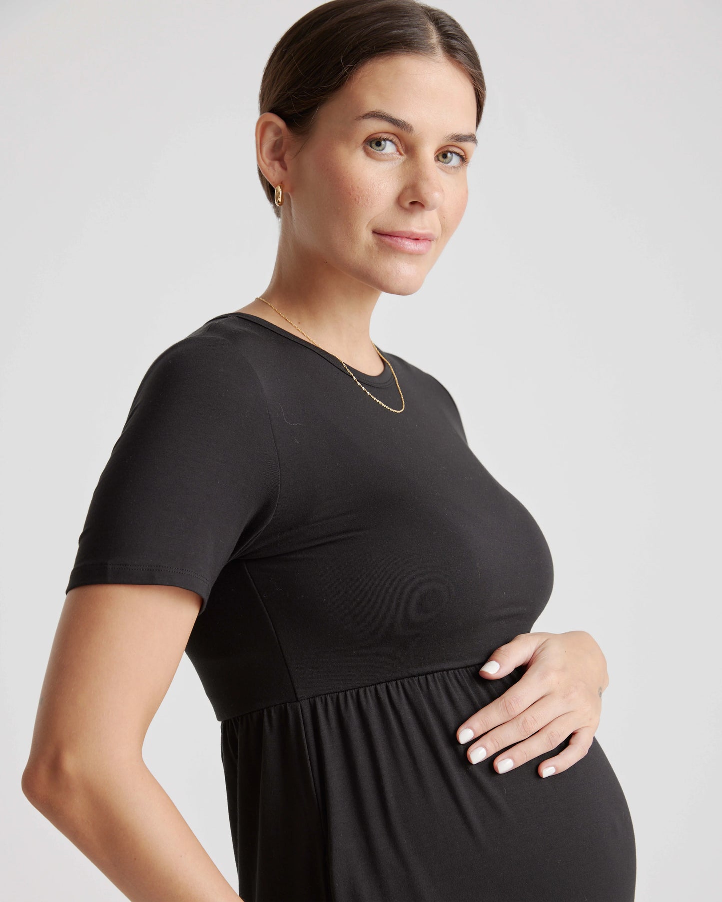 Tencel Jersey Maternity Maxi Dress - XS / Black