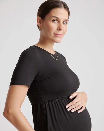 Tencel Jersey Maternity Maxi Dress - XS / Black