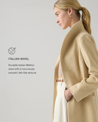 Italian Wool Cocoon Coat - XS / Black