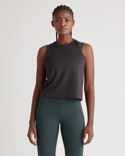 Flowknit Breeze High-Neck Tank - XS / Heather Deep Navy