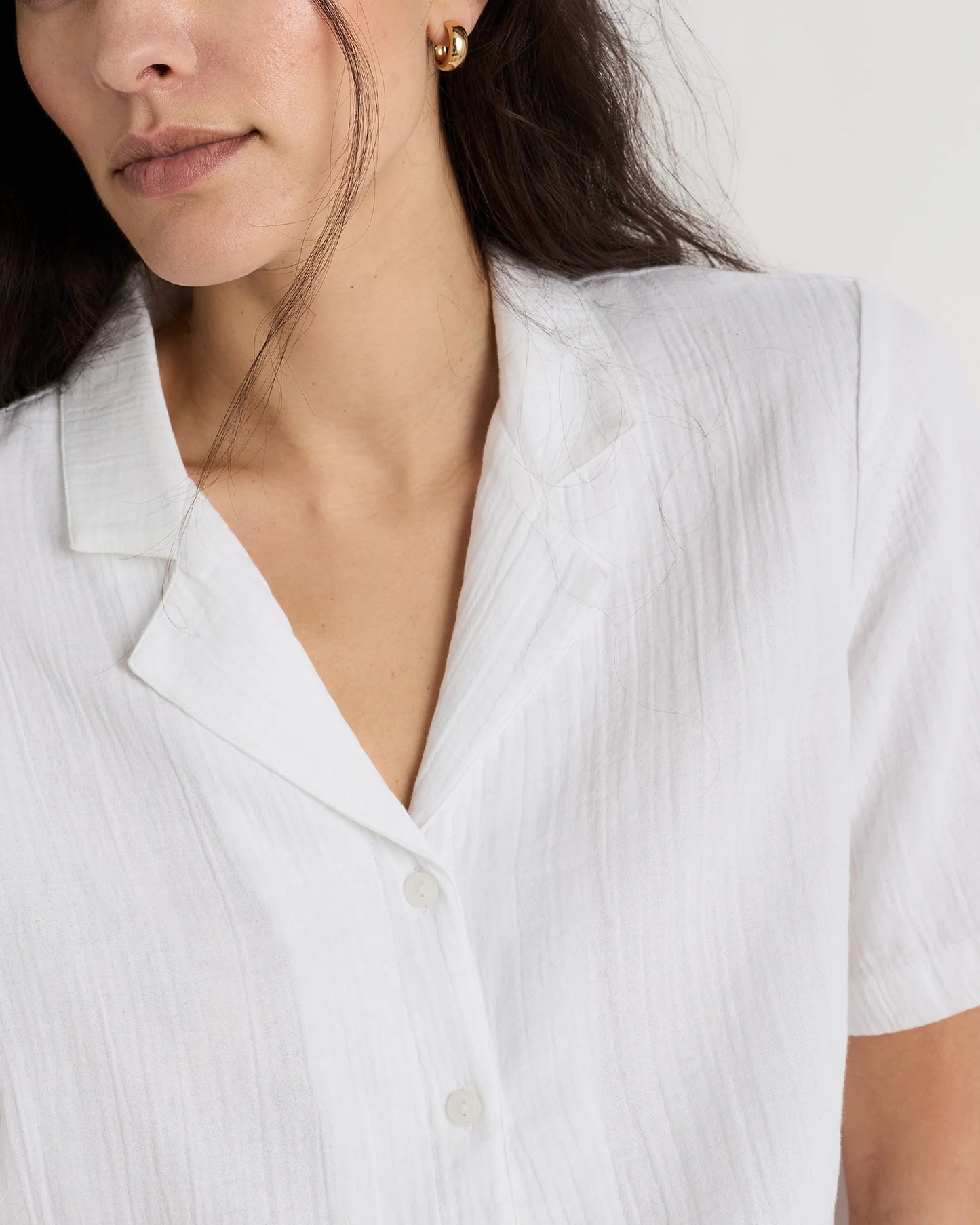 100% Organic Cotton Gauze Short Sleeve Shirt - XS / Amaranth Pink