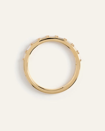 14K Gold Lab Grown Diamond Baguette Band - 5 / Yellow Gold