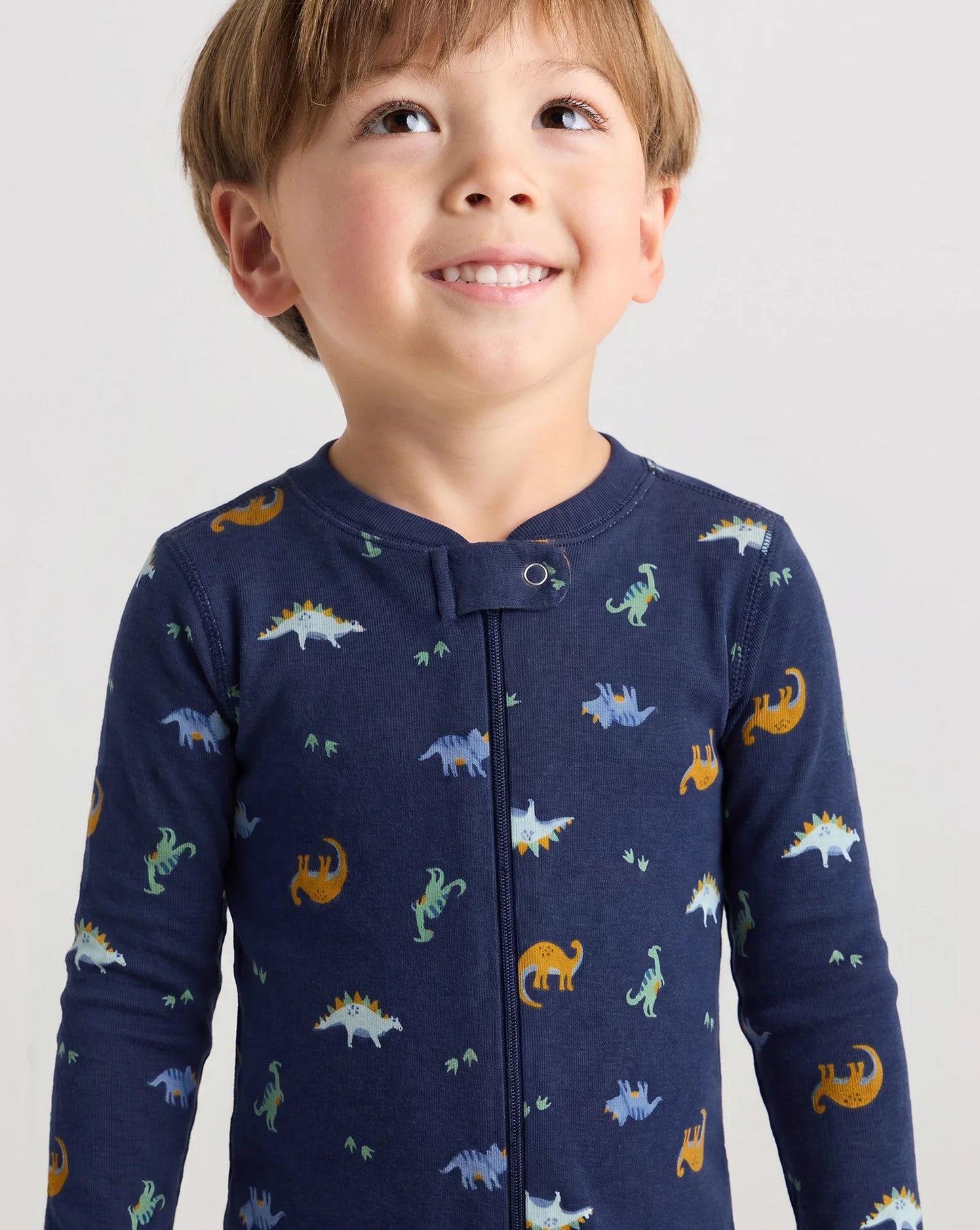 100% Organic Cotton One Piece Pajama - 2T / Navy Stripe