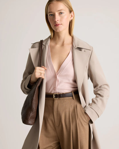 Lightweight Cotton Cashmere Cardigan - XS / Heather Oatmeal
