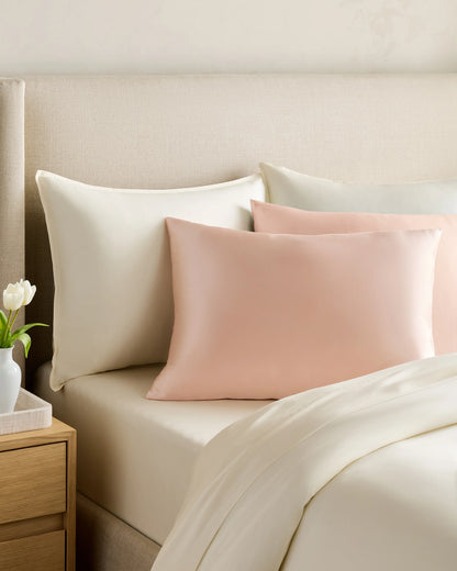 100% Mulberry Silk Pillowcase - Standard / White