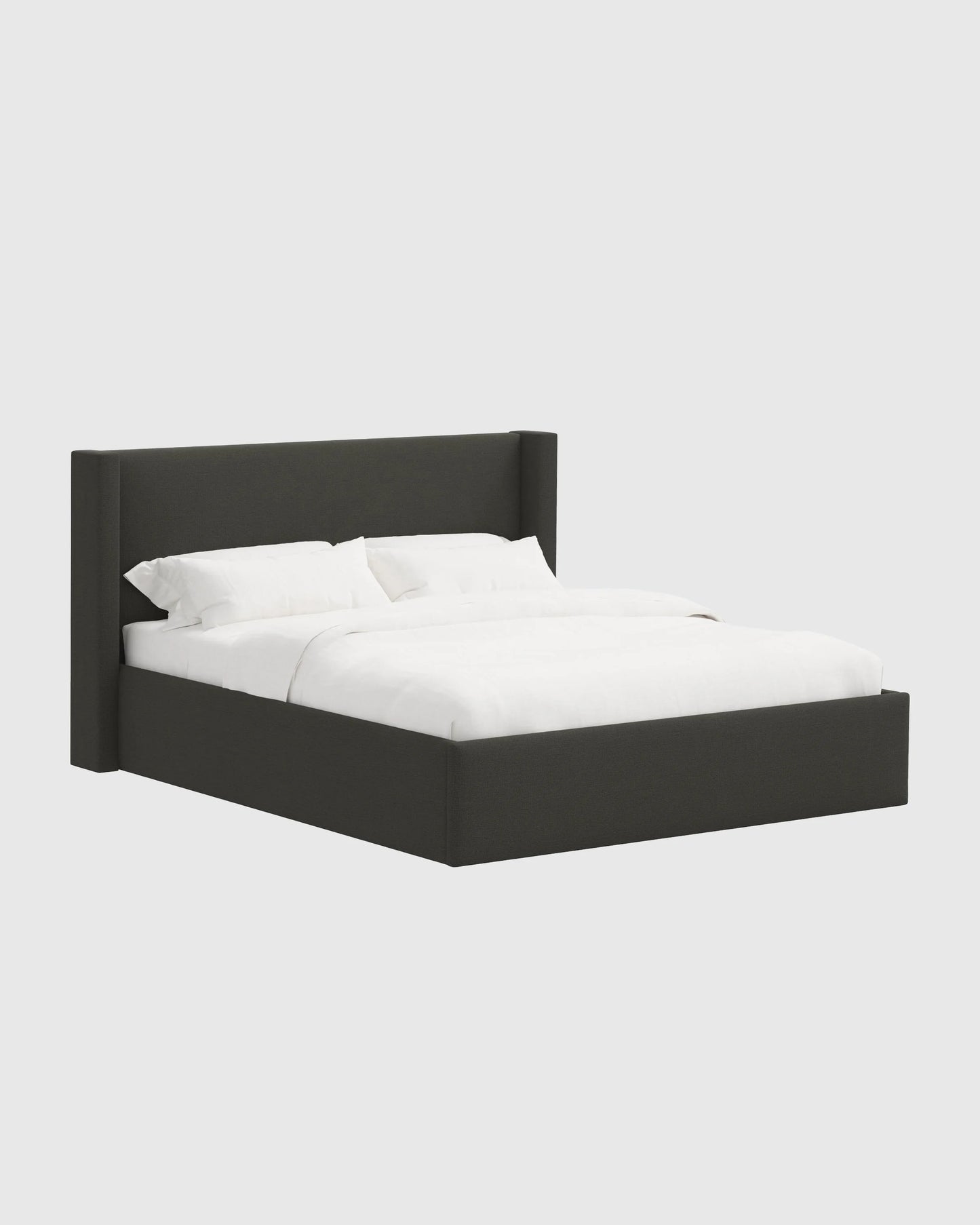 100% Linen Wingback Bed - Full / Canvas