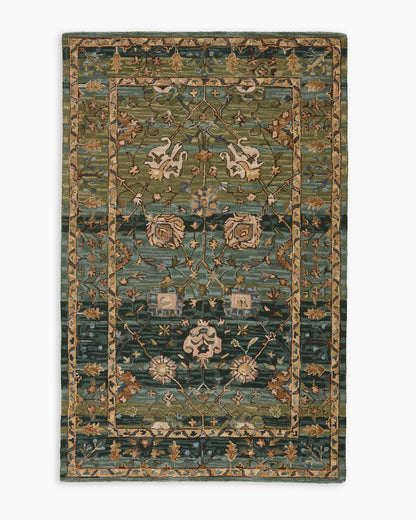 Aden Wool Rug - 5' x 8' / Green