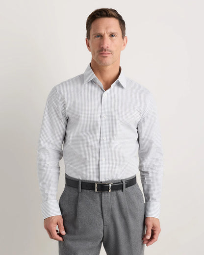 Organic Cotton Stretch Poplin Dress Shirt - S / Light Blue Stripe