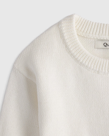 100% Organic Cotton Crewneck Sweater - 9-12M / Navy/White
