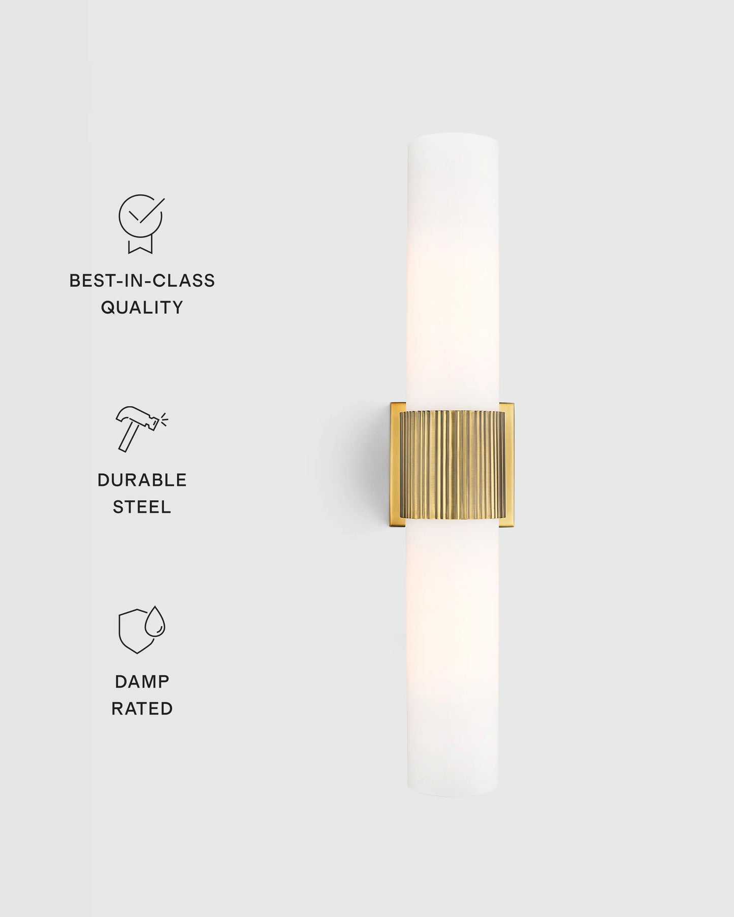 Classic Glass Vanity Sconce - One Size / Brass