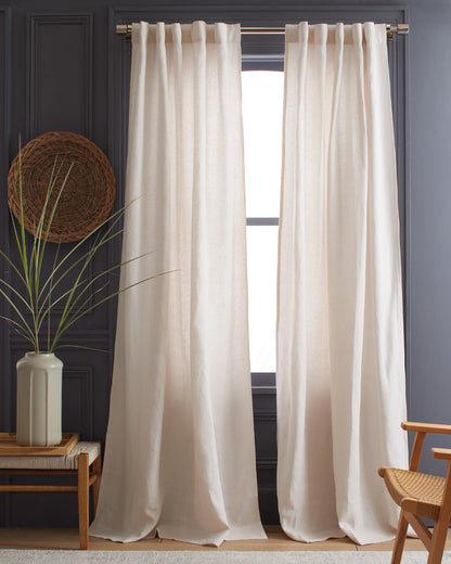 Heavyweight European Linen Curtain - 48x84 / White