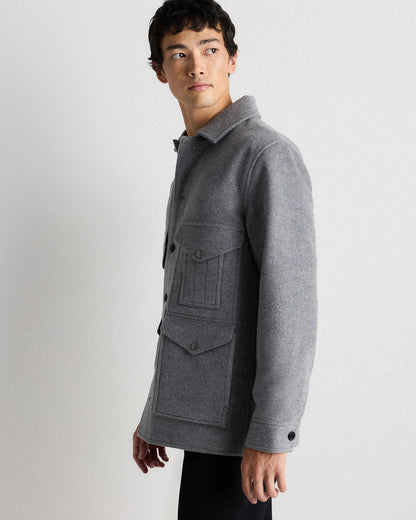Wool Cashmere Field Jacket - S / Heather Grey