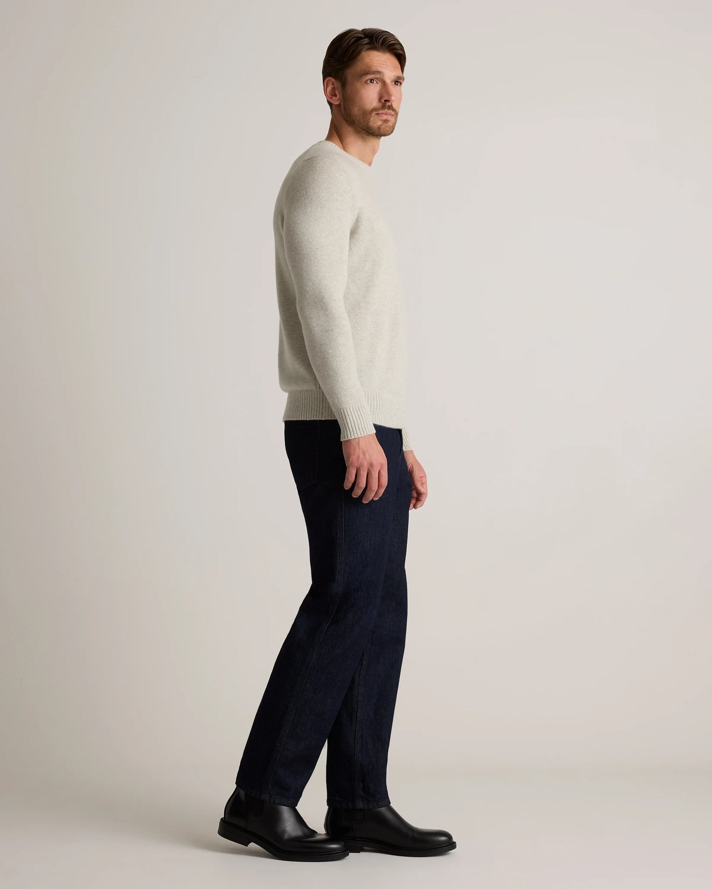 Luxe Baby Cashmere Crewneck Sweater - S / Heather Pewter