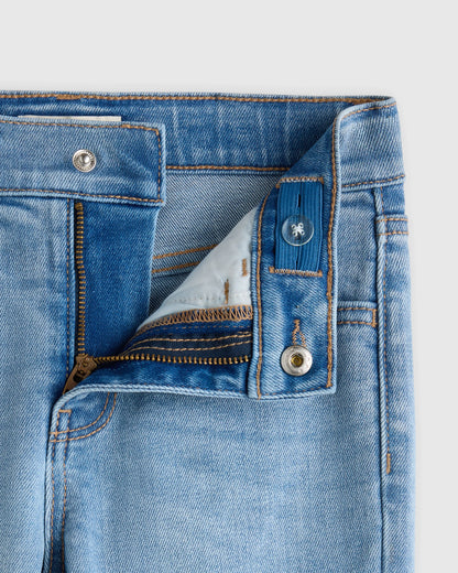 Girls Stretch Wide Leg Jeans - 6 / Light Wash