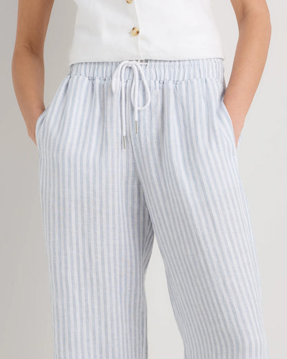 100% European Linen Wide Leg Pants - XS / Flax