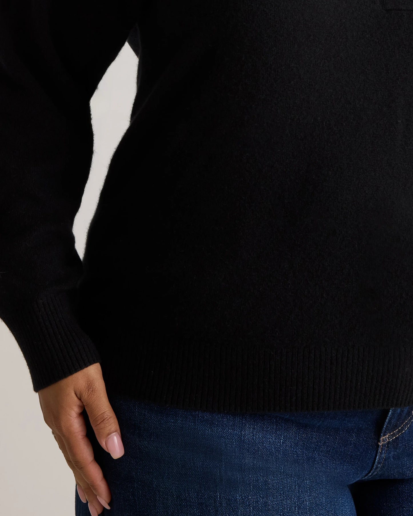 Mongolian Cashmere Polo Sweater - 1X / Ivory