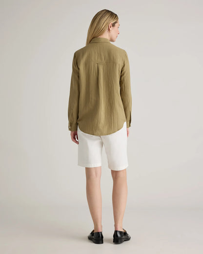 Organic Stretch Cotton Chino Bermuda Shorts - 0 / Bayberry Olive