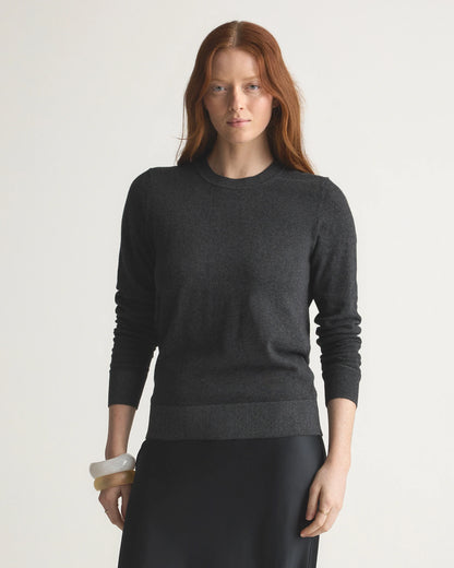 Lightweight Cotton Cashmere Crew Sweater - XS / Mountain Spring Blue