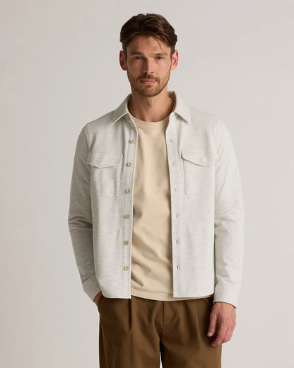 Cotton Pique Knit Overshirt - XS / Heather Charcoal