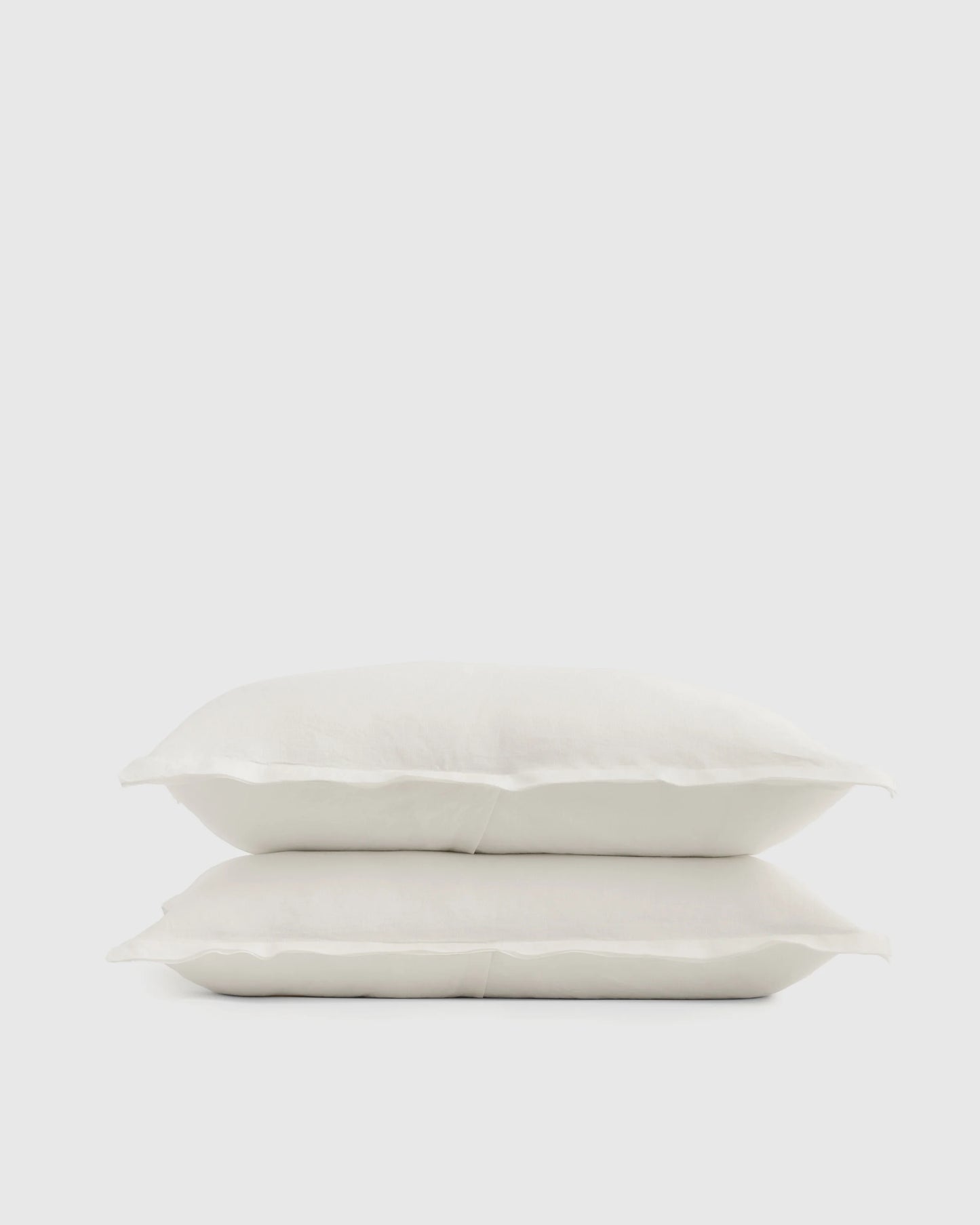 European Linen Double Embroidered Edge Sham Set - Standard / White with Black Embroidery
