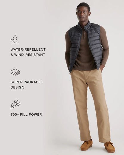 Lightweight Down Packable Puffer Vest - S / Overcast Grey